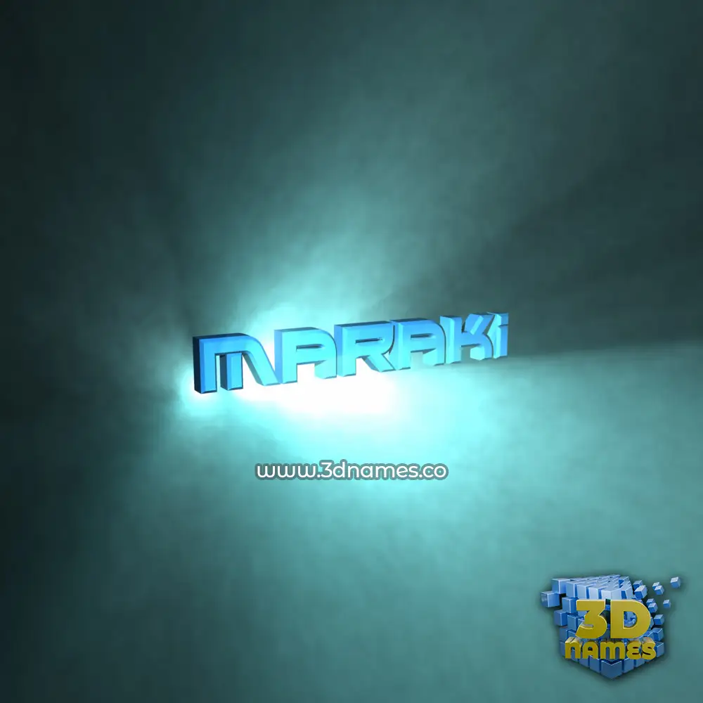 maraki in Light Shine style - 3D name wallpaper