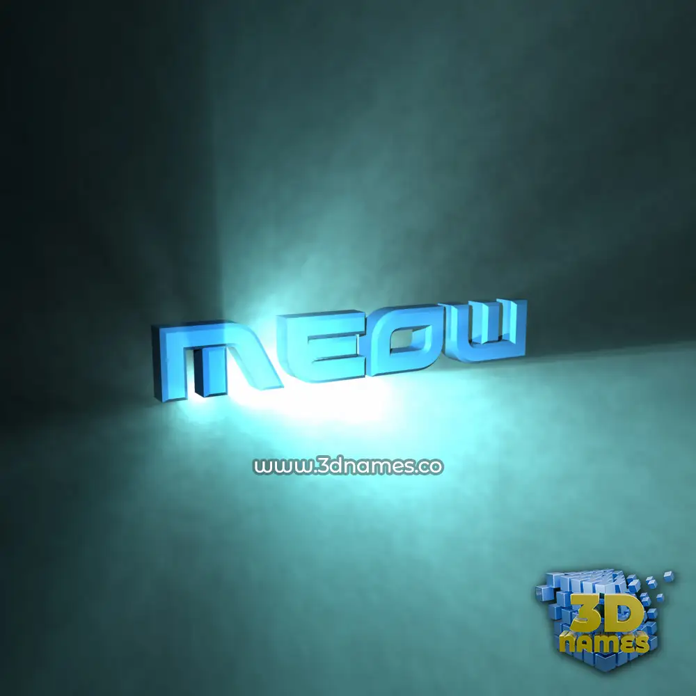 meow in Light Shine style - 3D name wallpaper meow in Light Shine style - 3D name wallpaper