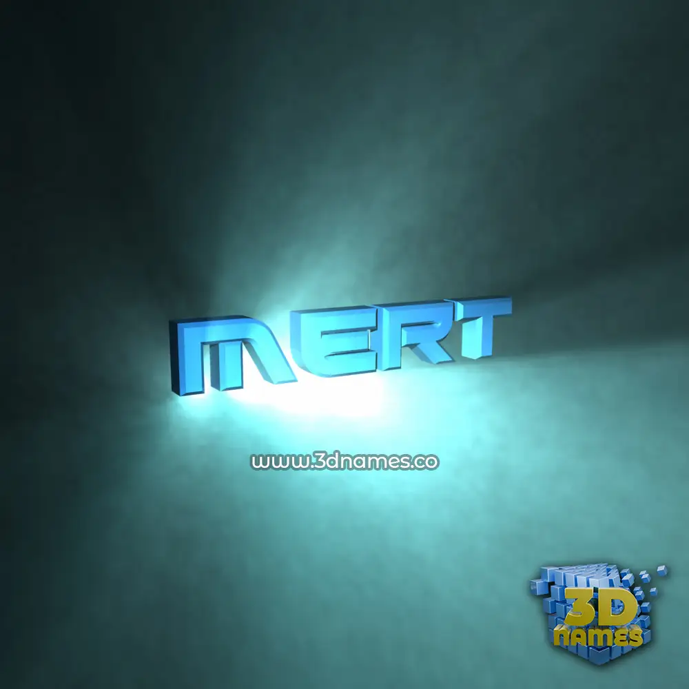 mert in Light Shine style - 3D name wallpaper
