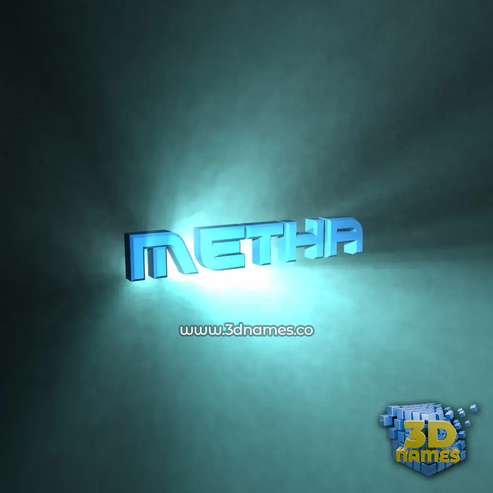 metha in Light Shine style - 3D name wallpaper