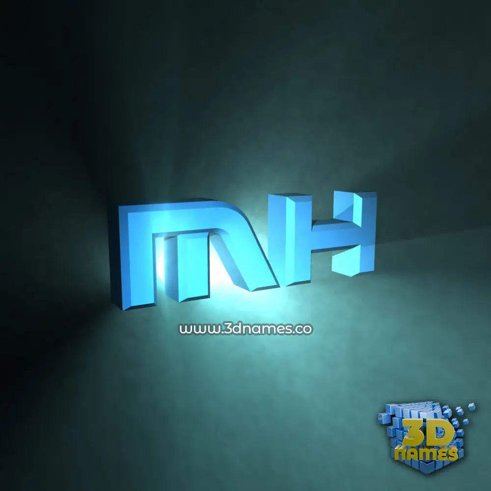 mh in Light Shine style - 3D name wallpaper