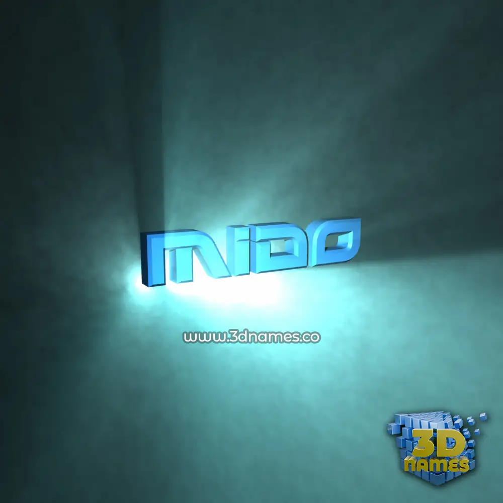 mido in Light Shine style - 3D name wallpaper