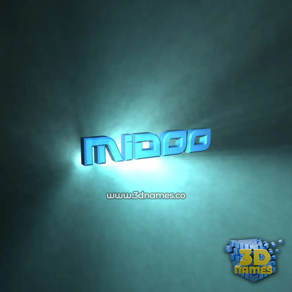midoo in Light Shine style - 3D name wallpaper