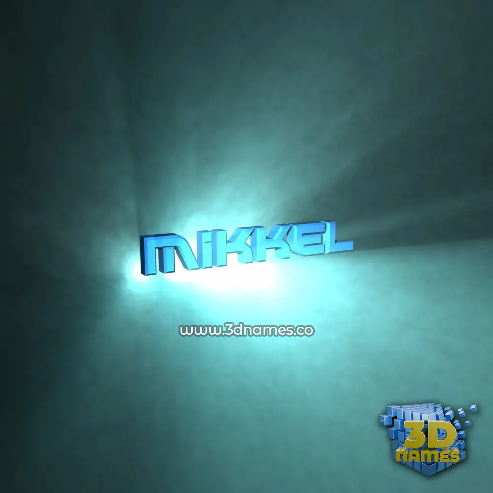 mikkel in Light Shine style - 3D name wallpaper