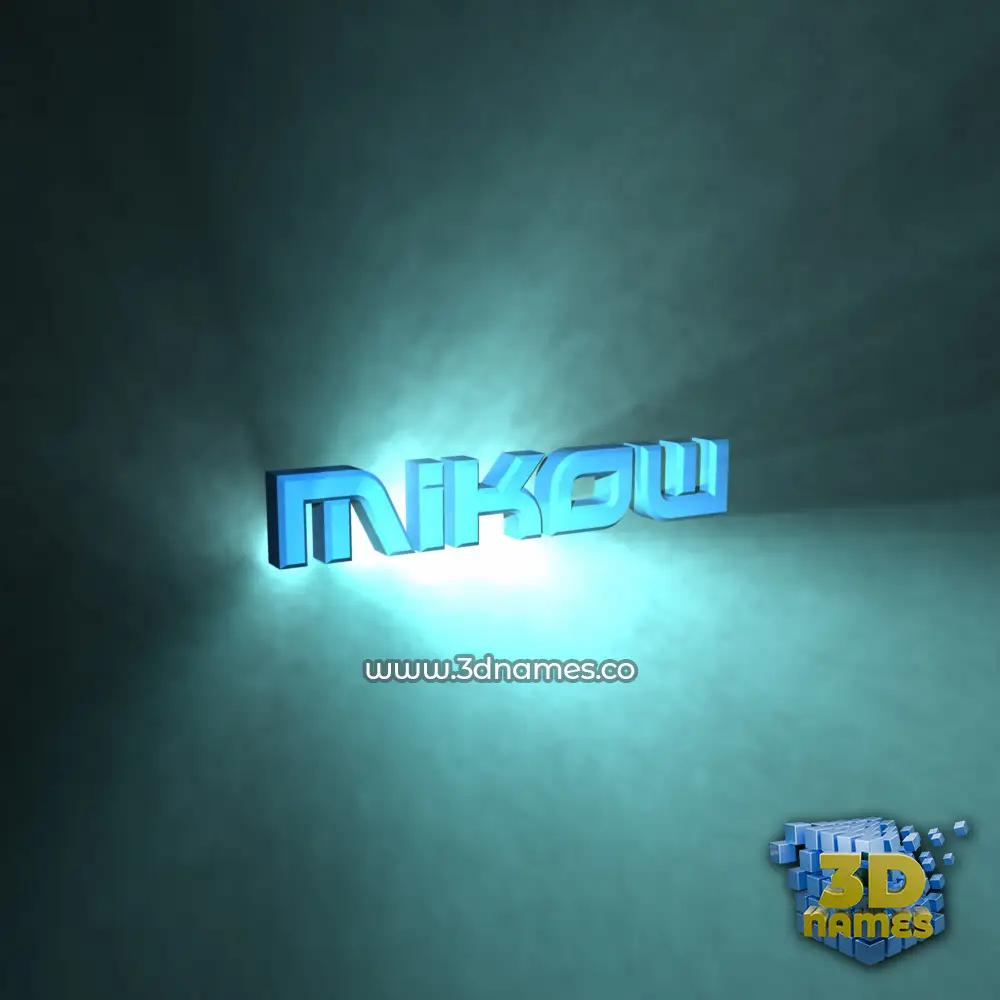mikow in Light Shine style - 3D name wallpaper