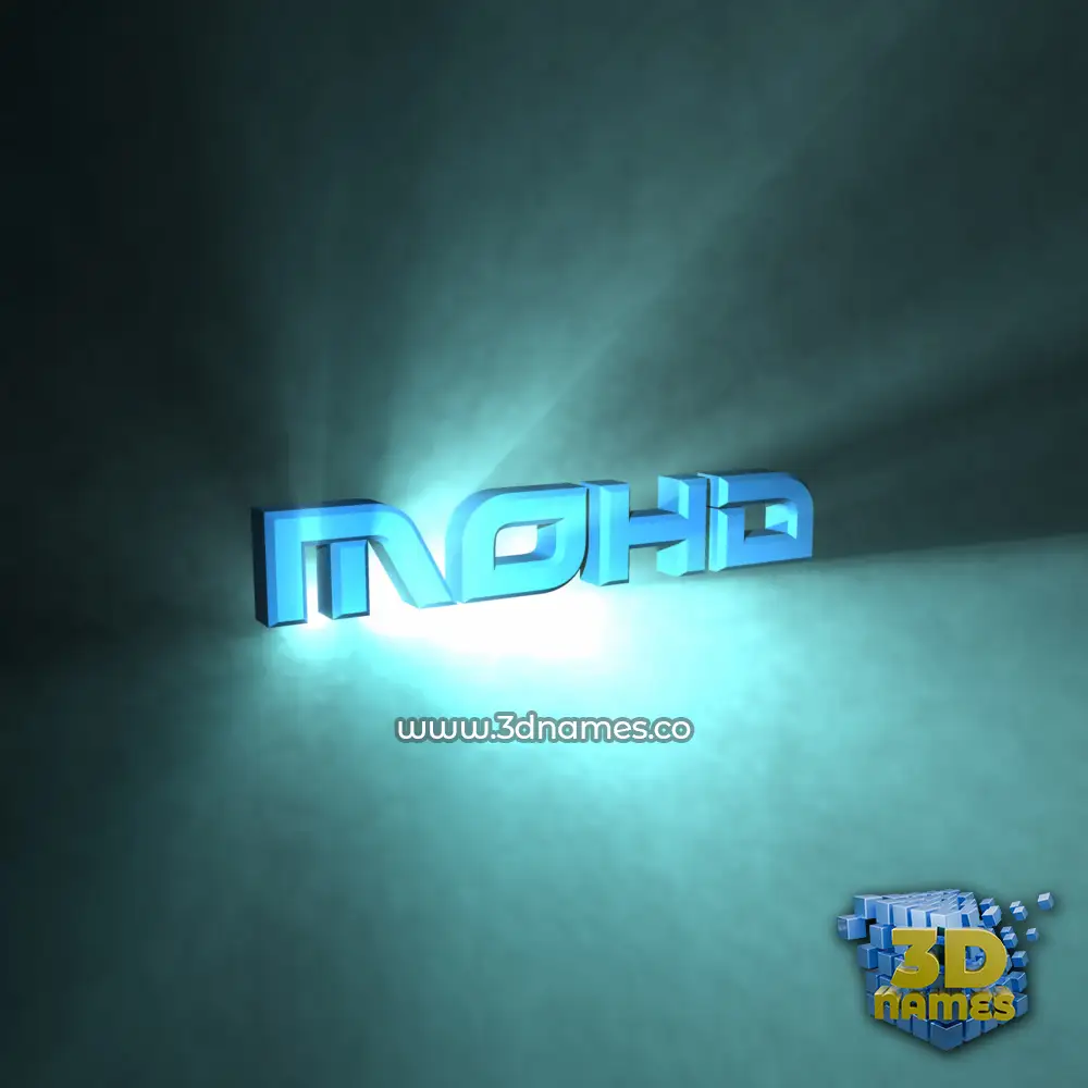 mohd in Light Shine style - 3D name wallpaper