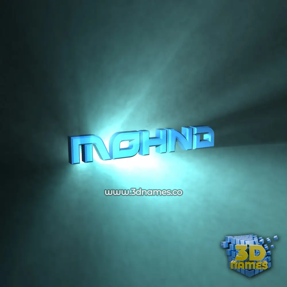 mohnd in Light Shine style - 3D name wallpaper