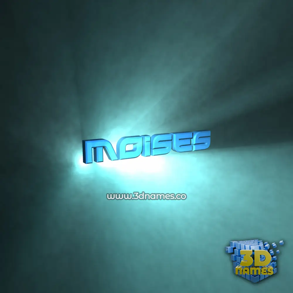 moises in Light Shine style - 3D name wallpaper