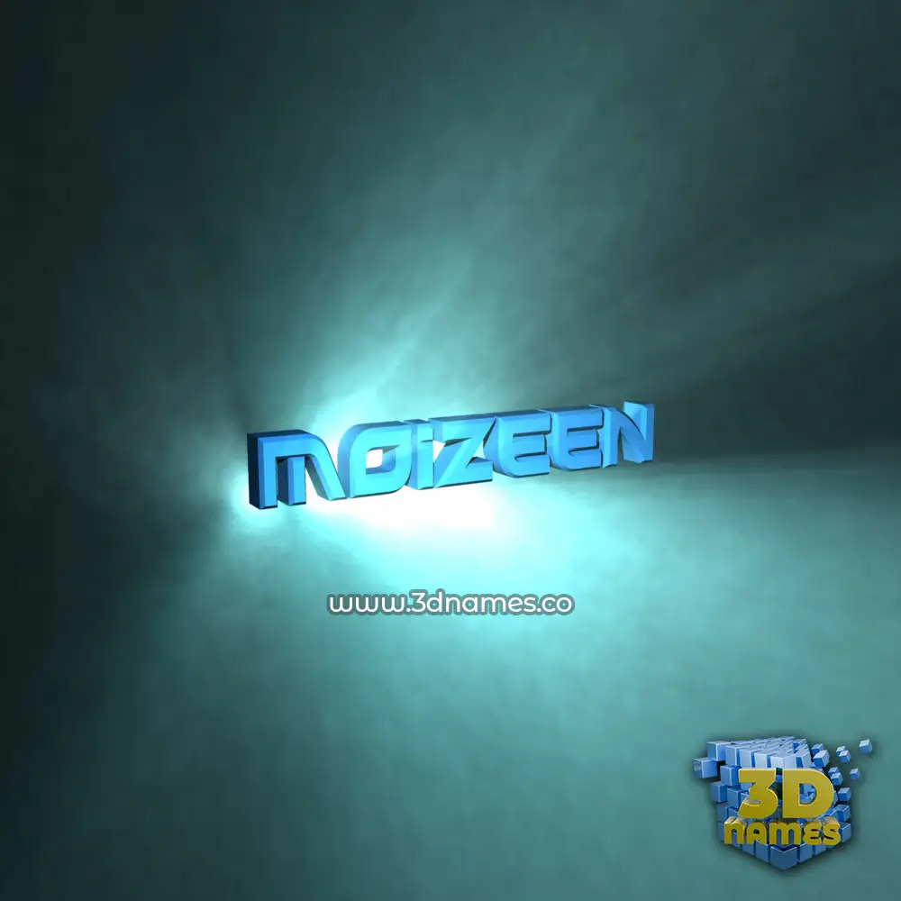 moizeen in Light Shine style - 3D name wallpaper