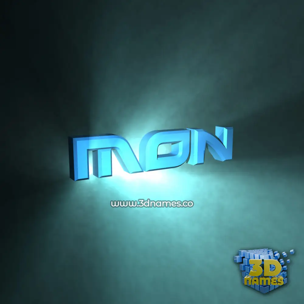 mon in Light Shine style - 3D name wallpaper