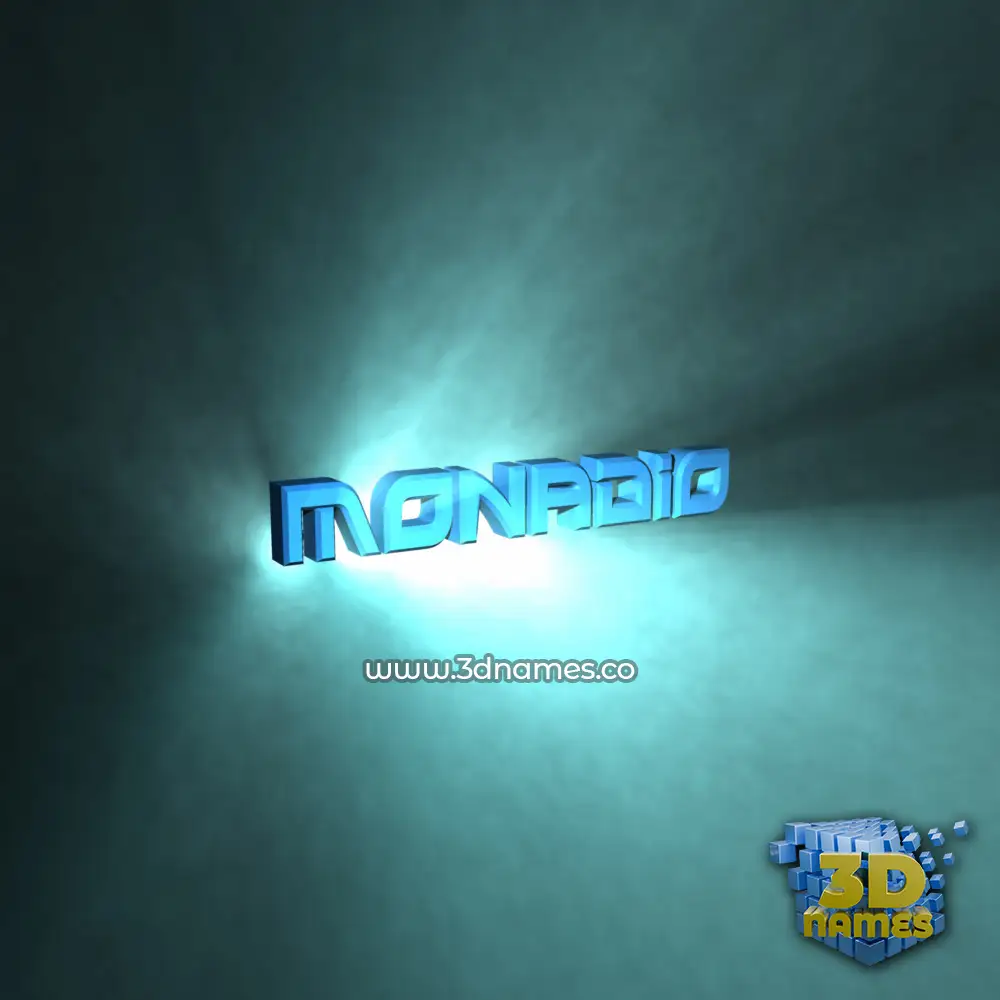 monadio in Light Shine style - 3D name wallpaper