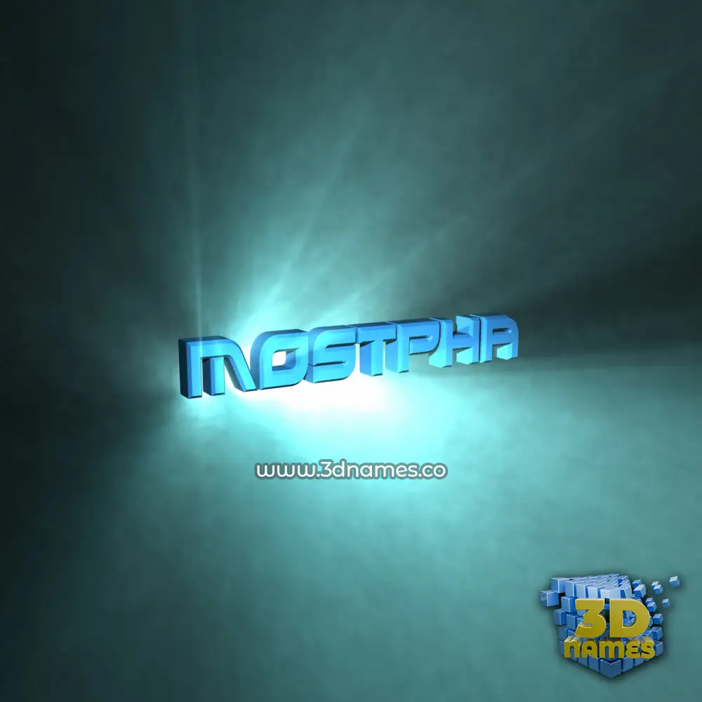 mostpha in Light Shine style - 3D name wallpaper