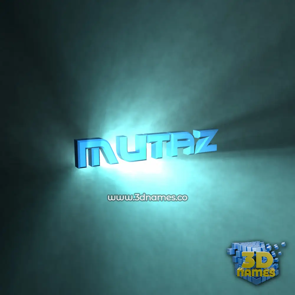 mutaz in Light Shine style - 3D name wallpaper