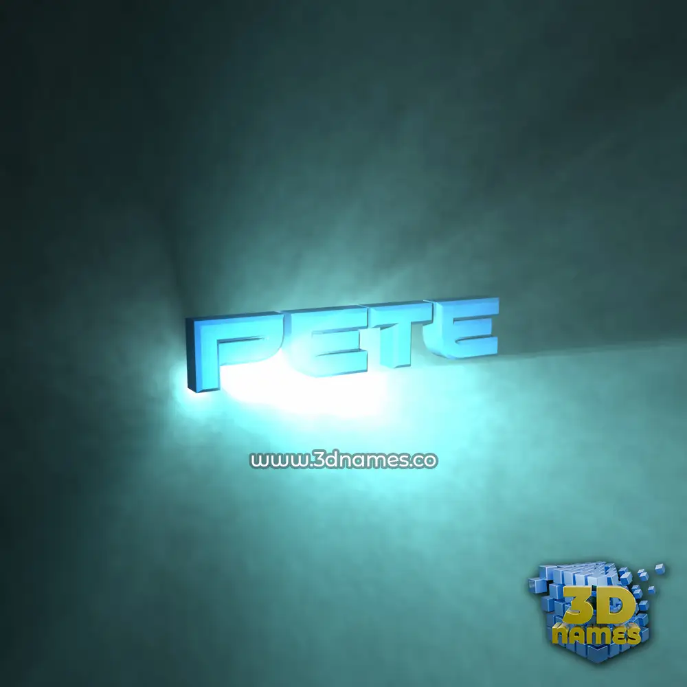 pete in Light Shine style - 3D name wallpaper