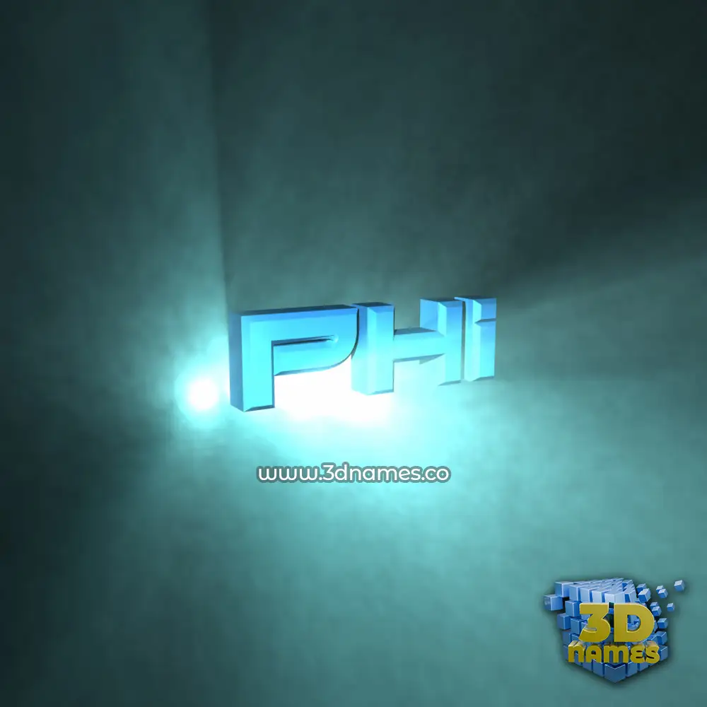 phi in Light Shine style - 3D name wallpaper phi in Light Shine style - 3D name wallpaper