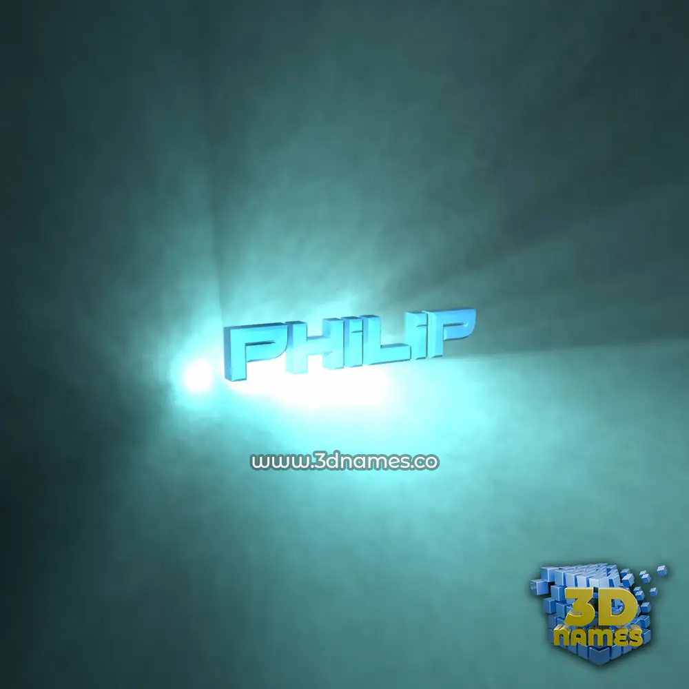 philip in Light Shine style - 3D name wallpaper