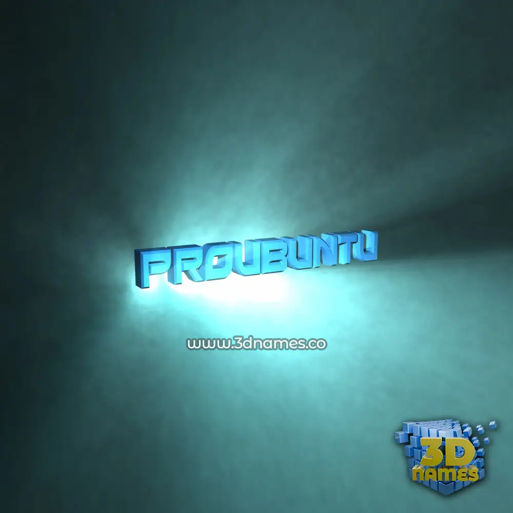 proubuntu in Light Shine style - 3D name wallpaper