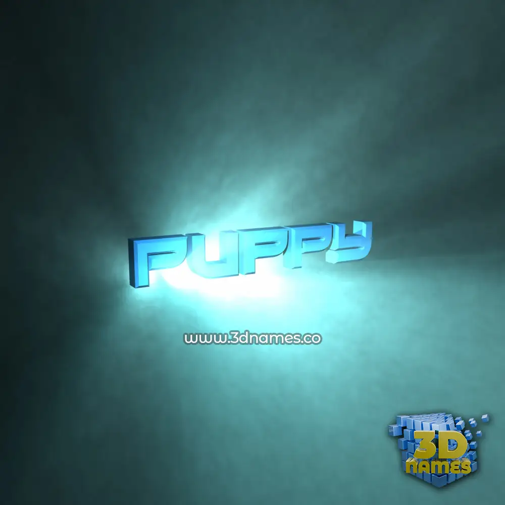 puppy in Light Shine style - 3D name wallpaper