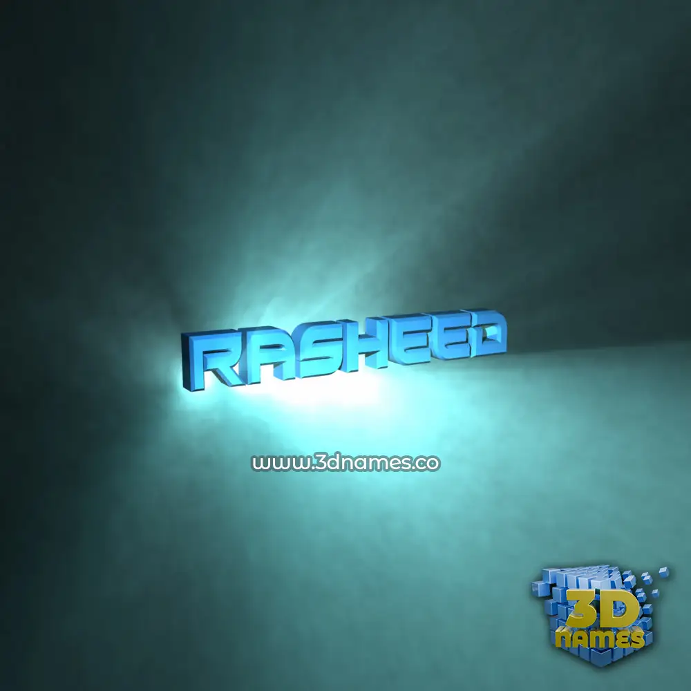 rasheed in Light Shine style - 3D name wallpaper