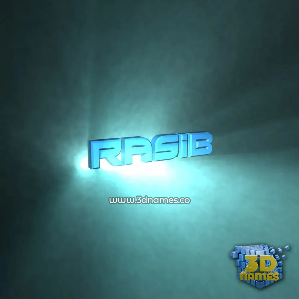 rasib in Light Shine style - 3D name wallpaper