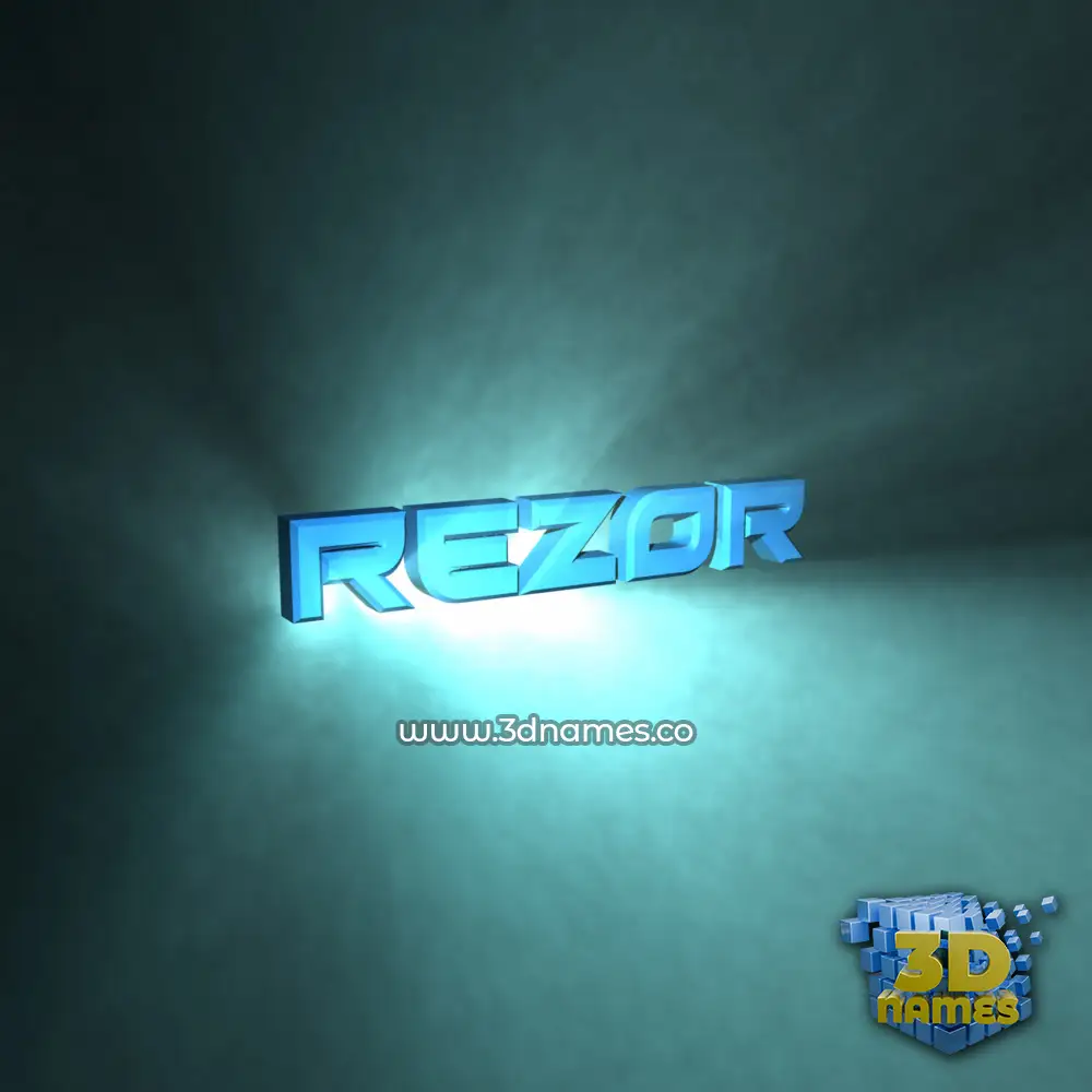 rezor in Light Shine style - 3D name wallpaper