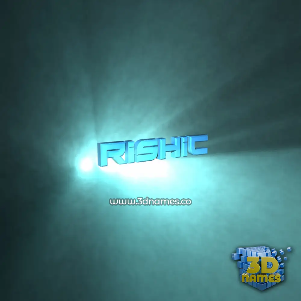 rishic in Light Shine style - 3D name wallpaper