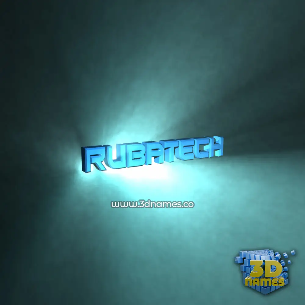 rubatech in Light Shine style - 3D name wallpaper