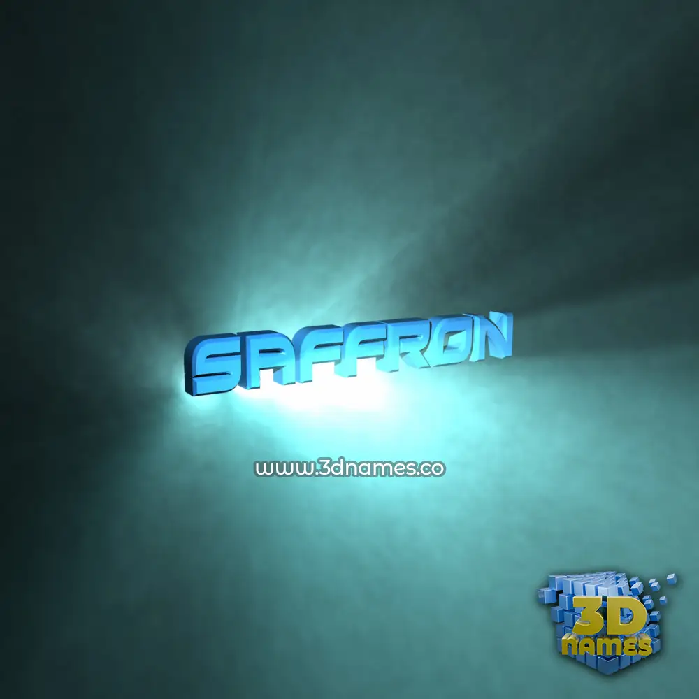 saffron in Light Shine style - 3D name wallpaper