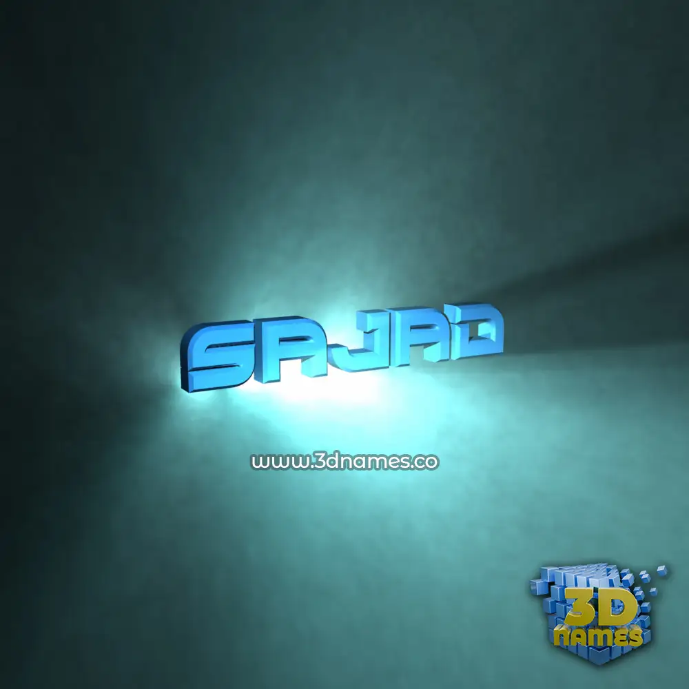 sajad in Light Shine style - 3D name wallpaper