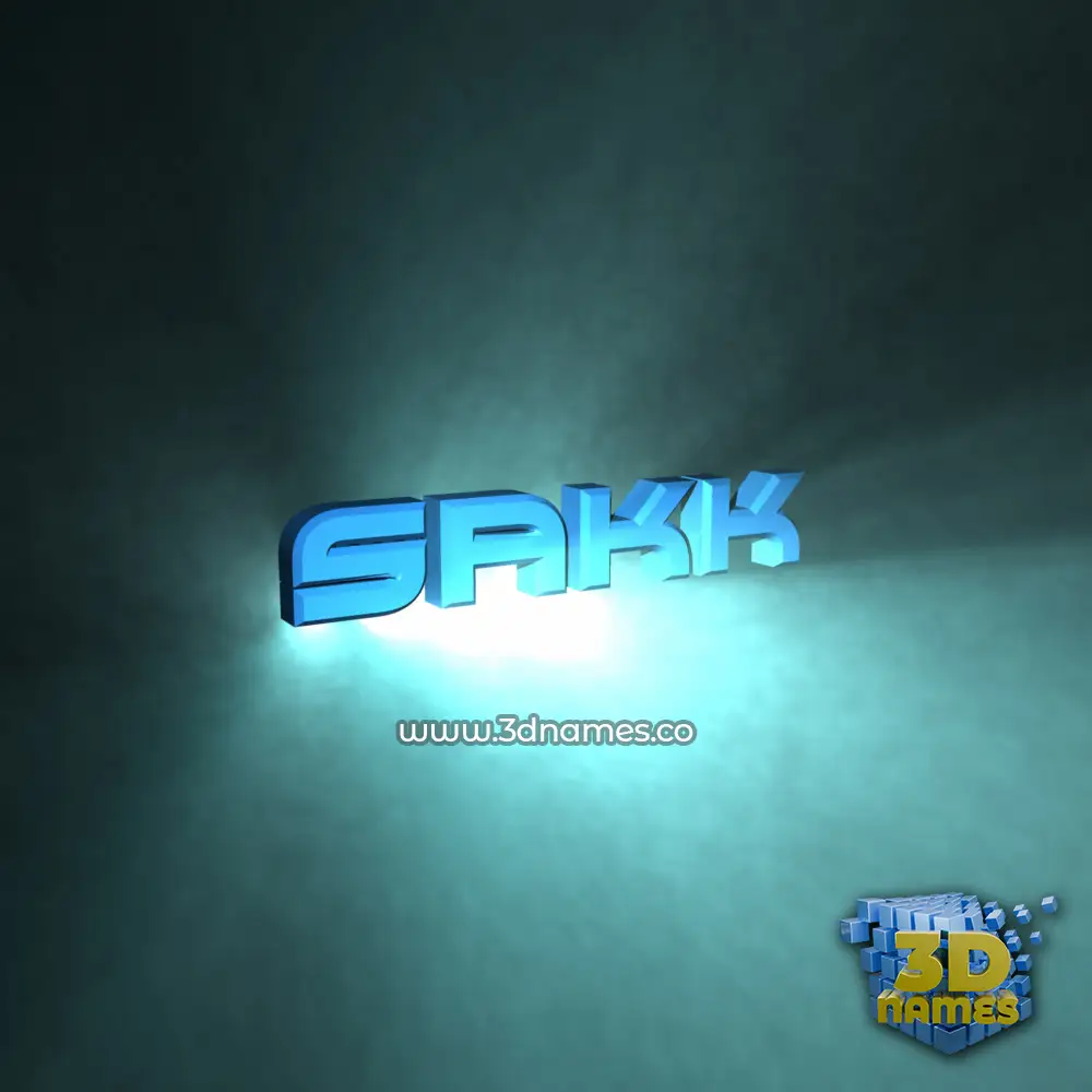 sakk in Light Shine style - 3D name wallpaper