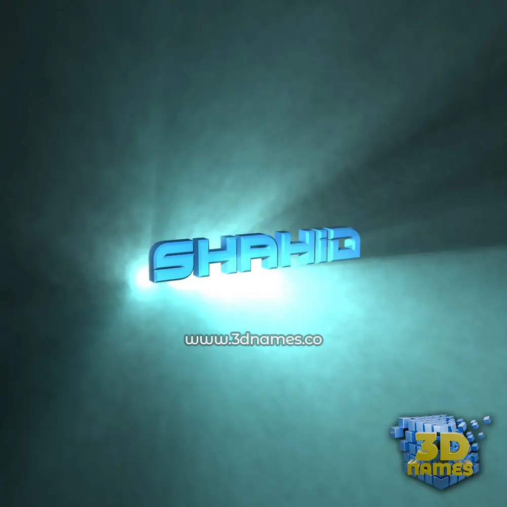 shahid in Light Shine style - 3D name wallpaper