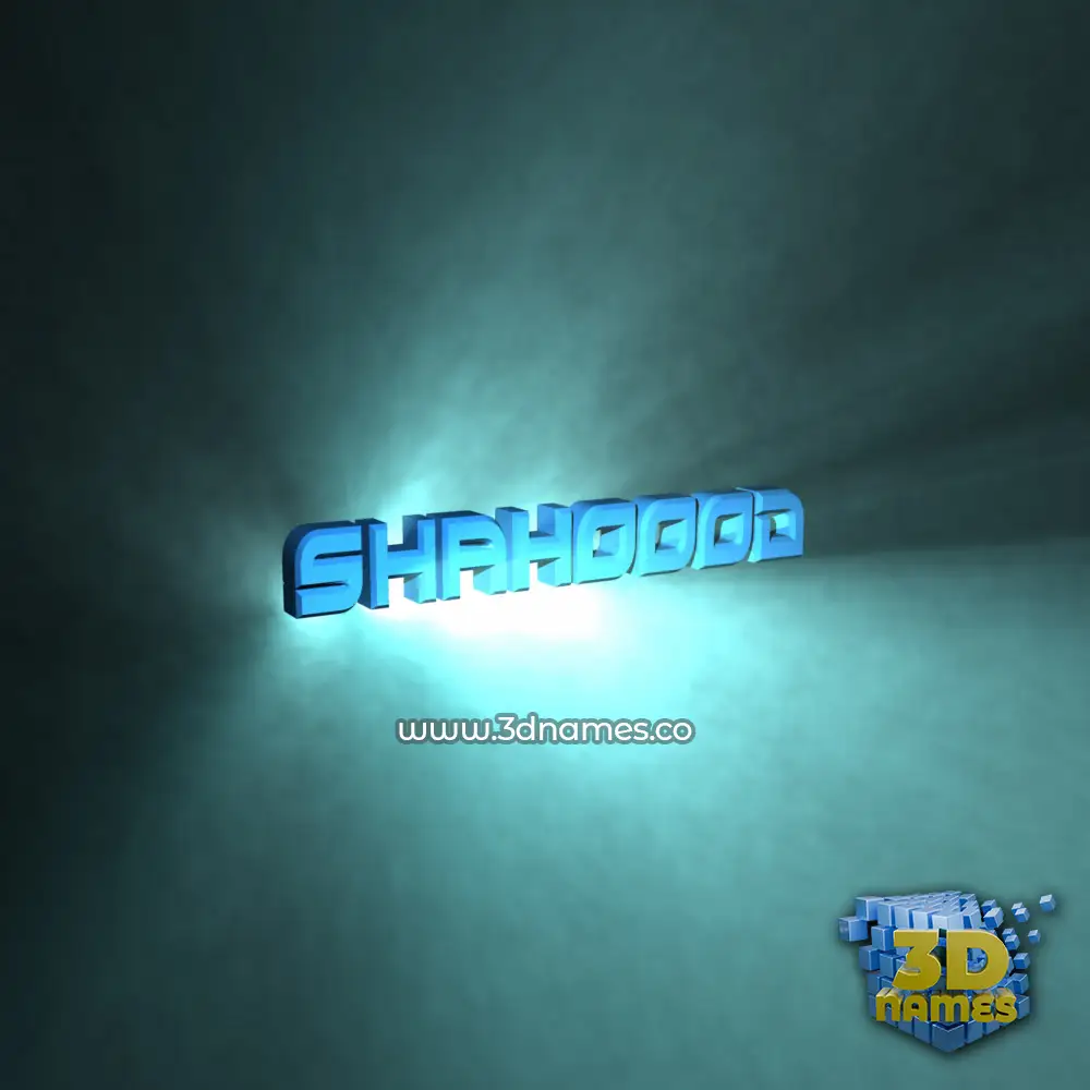 shahoood in Light Shine style - 3D name wallpaper