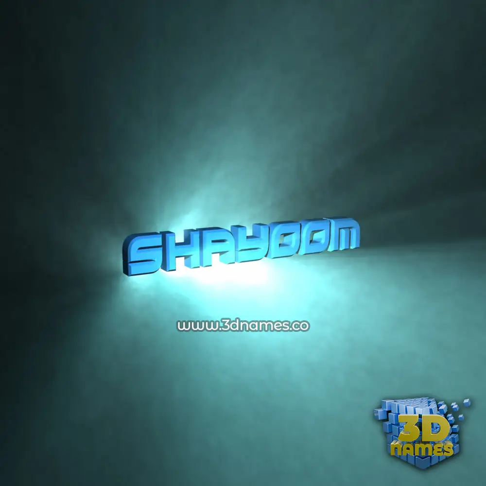 shayoom in Light Shine style - 3D name wallpaper