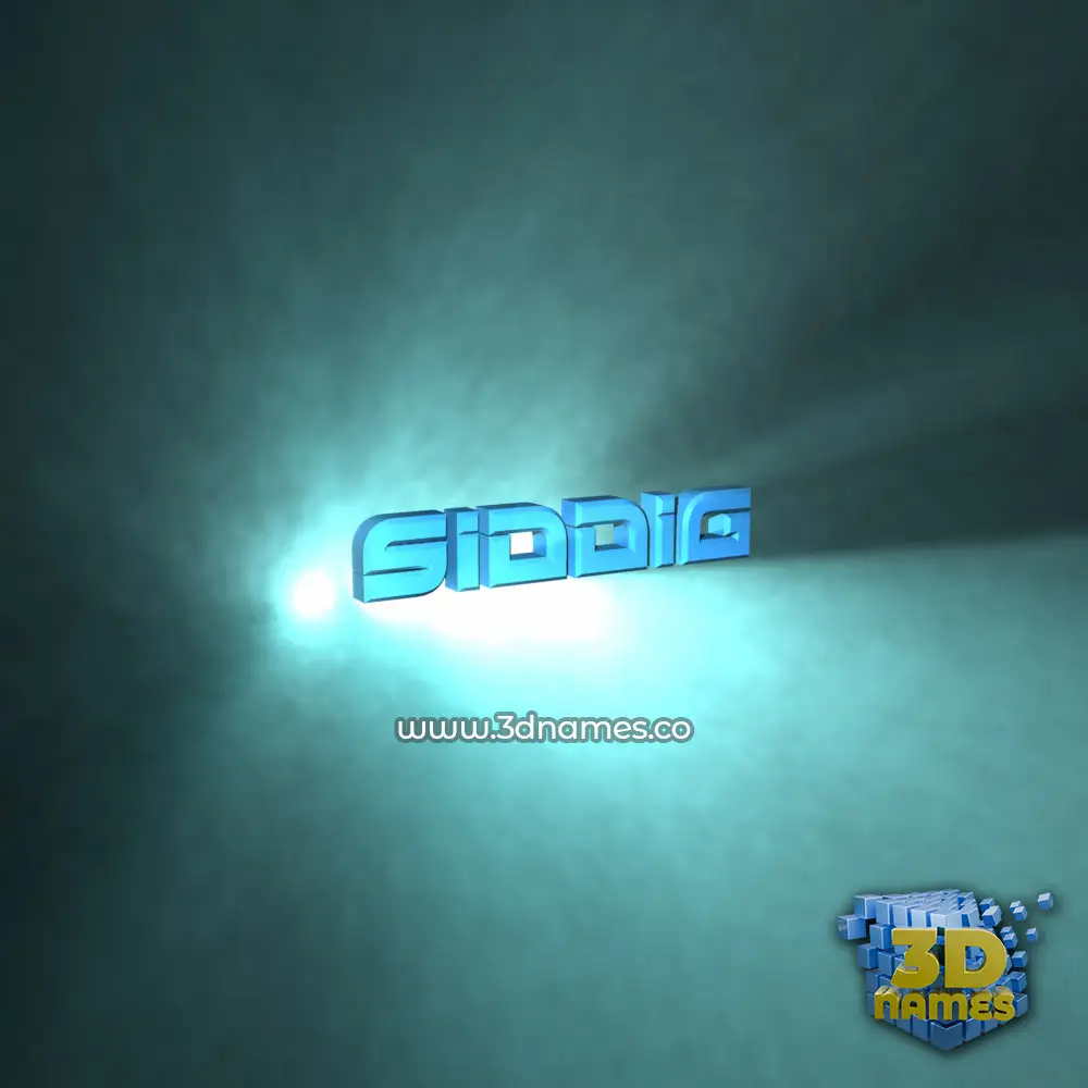 siddig in Light Shine style - 3D name wallpaper