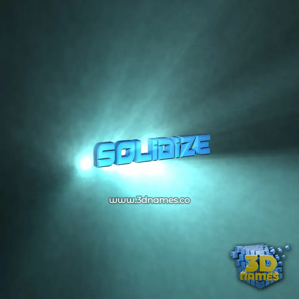 solidize in Light Shine style - 3D name wallpaper
