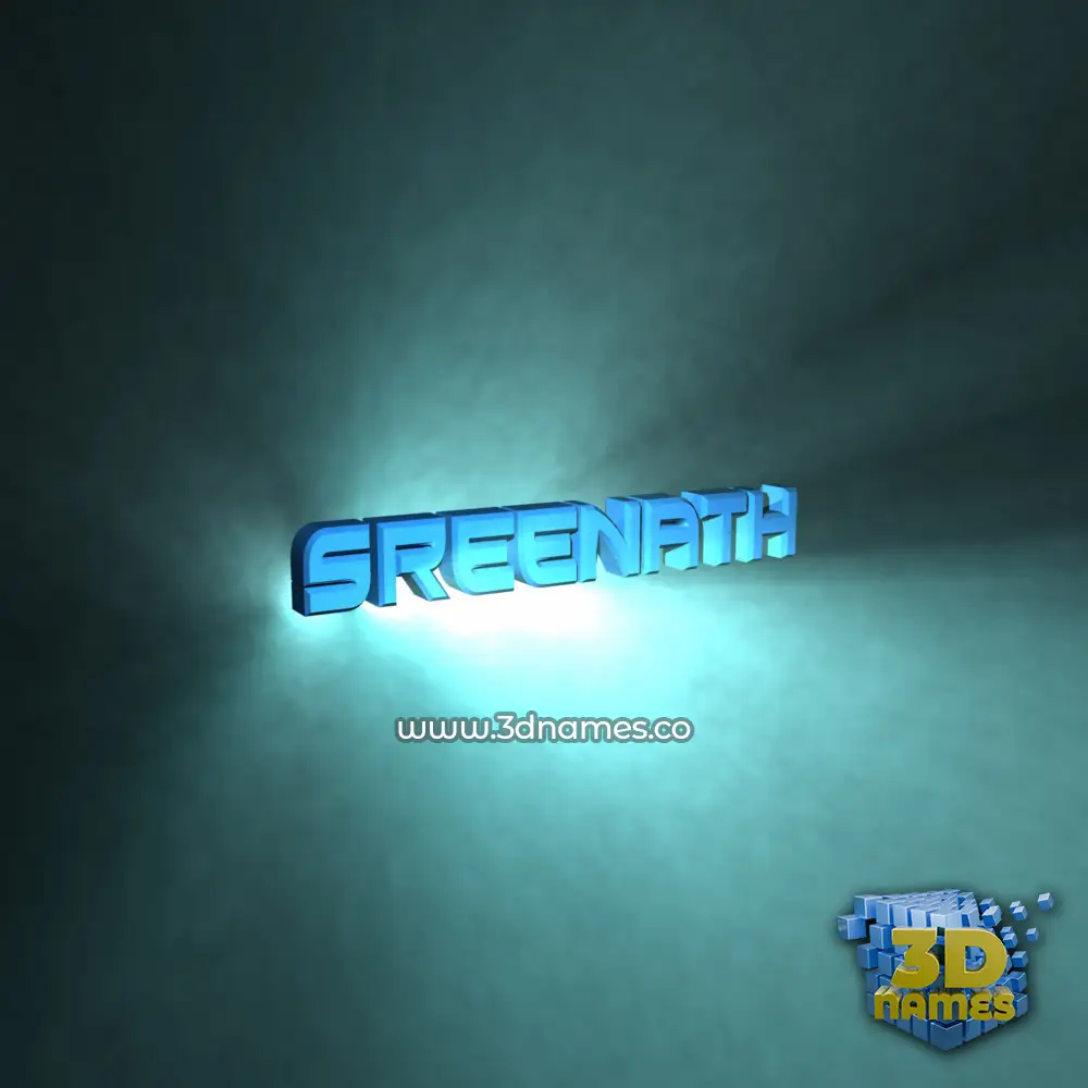 sreenath in Light Shine style - 3D name wallpaper