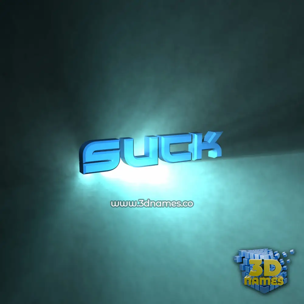 suck in Light Shine style - 3D name wallpaper