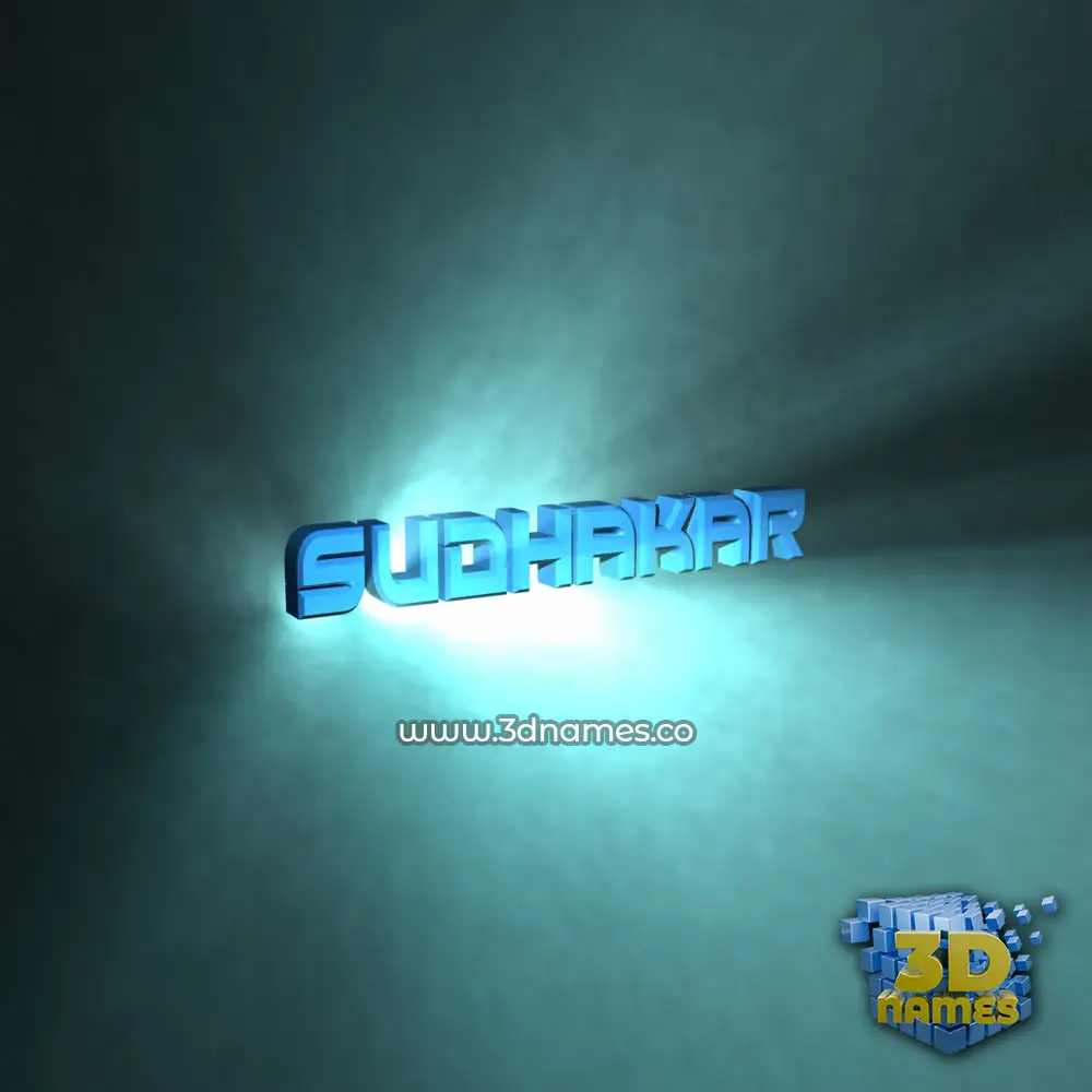sudhakar in Light Shine style - 3D name wallpaper