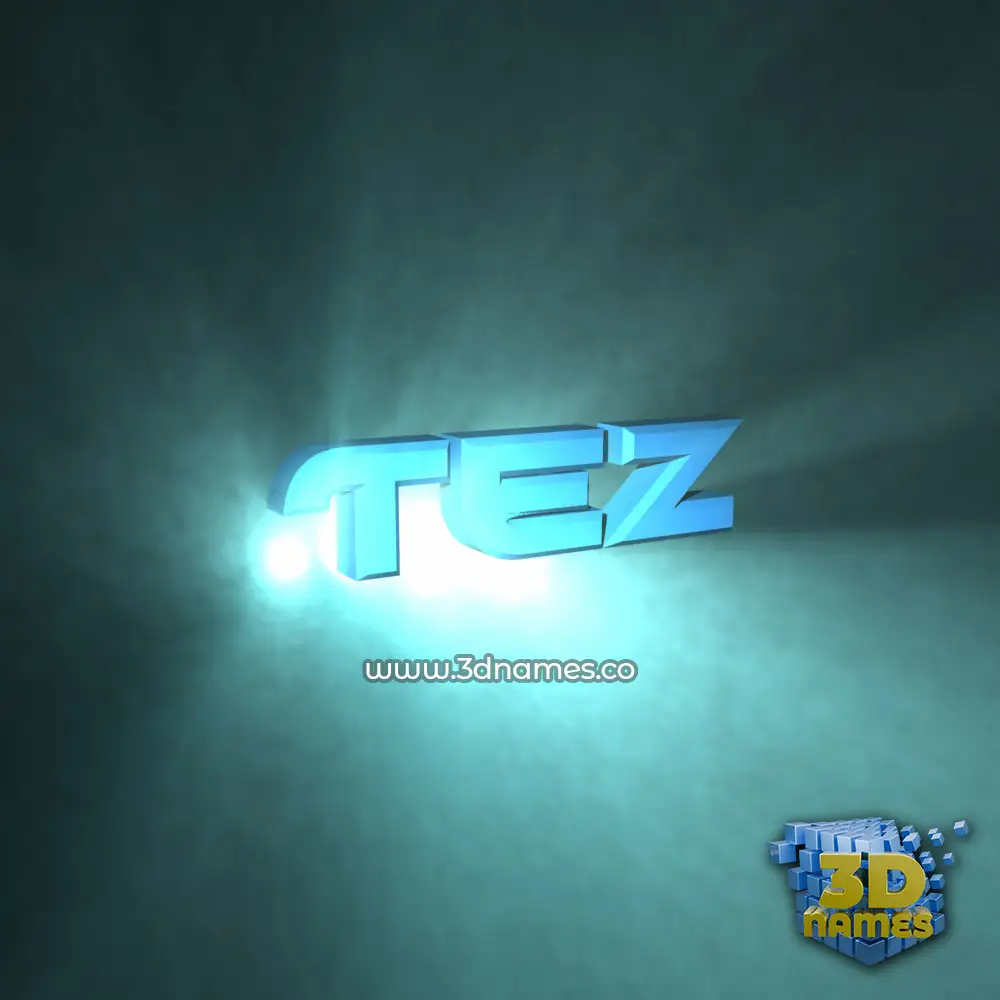tez in Light Shine style - 3D name wallpaper