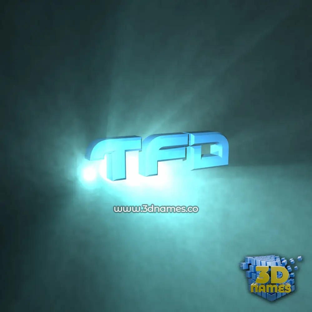 tfd in Light Shine style - 3D name wallpaper