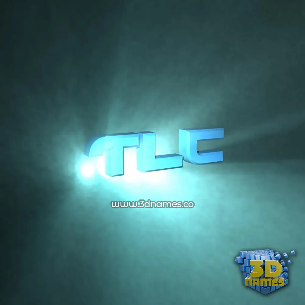 tlc in Light Shine style - 3D name wallpaper