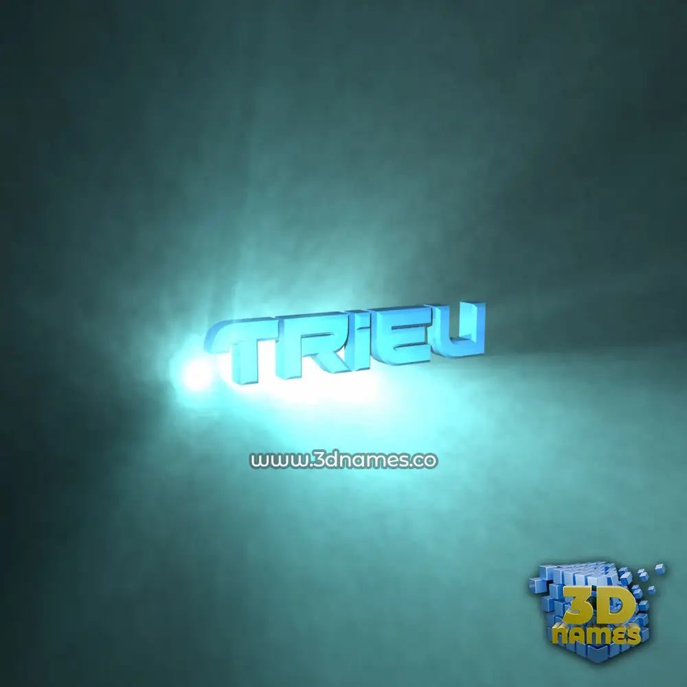 trieu in Light Shine style - 3D name wallpaper