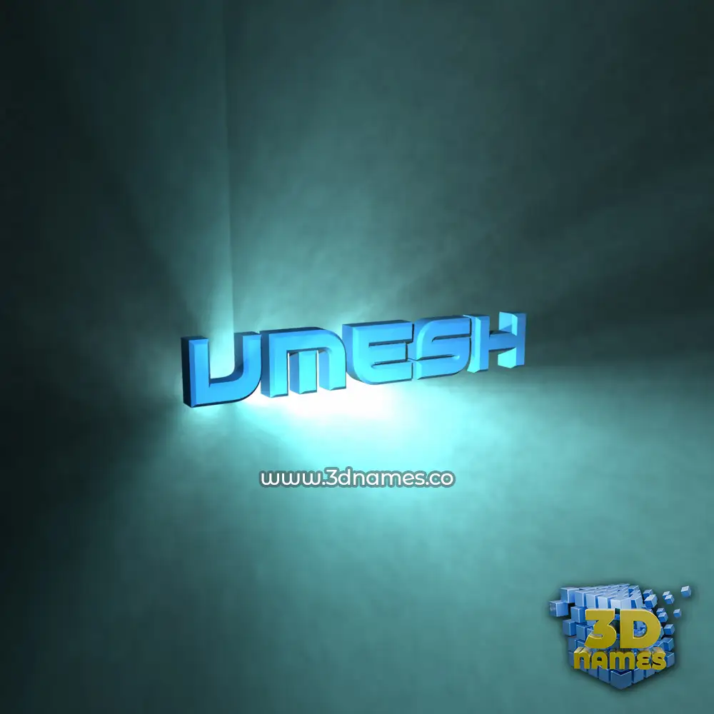 umesh in Light Shine style - 3D name wallpaper