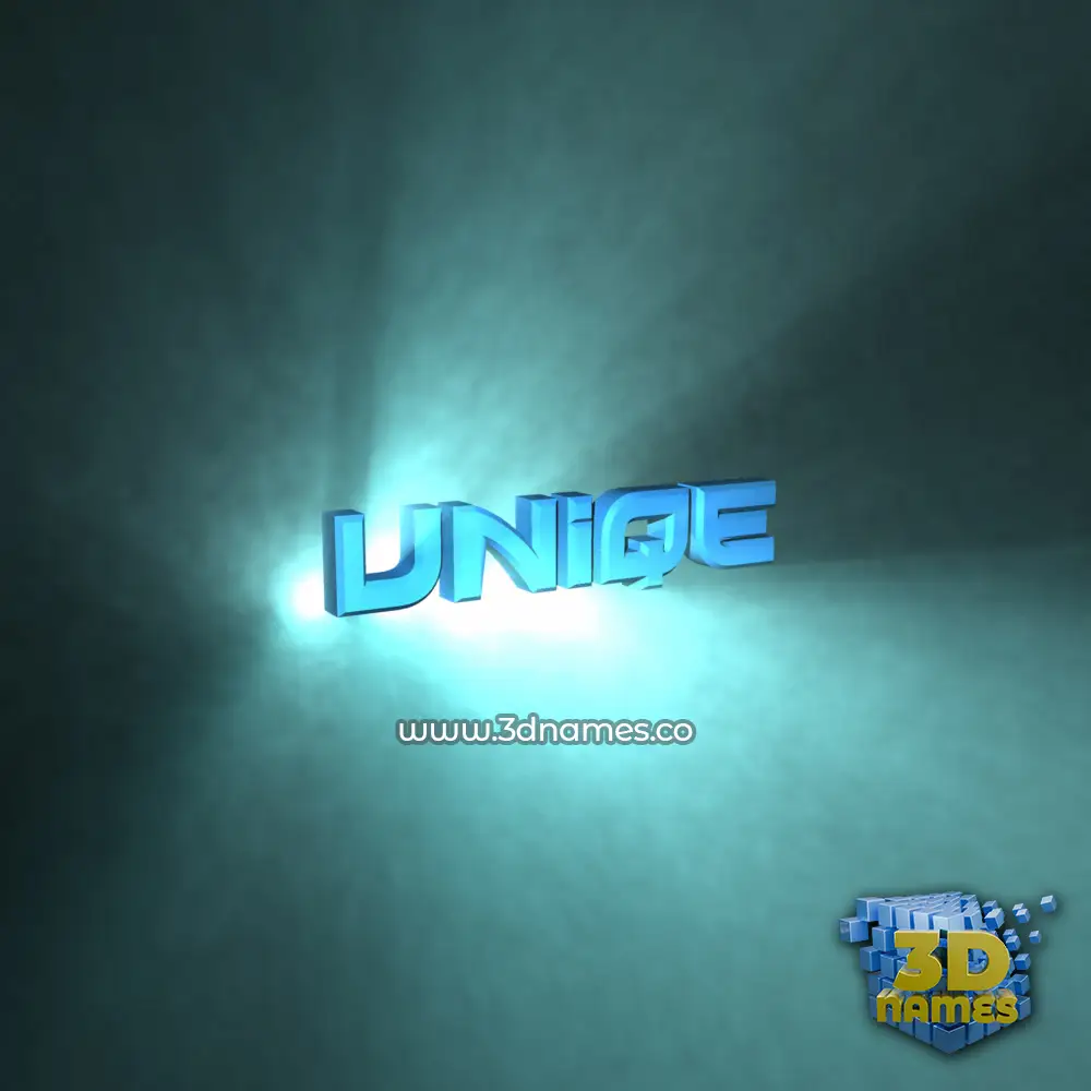 uniqe in Light Shine style - 3D name wallpaper