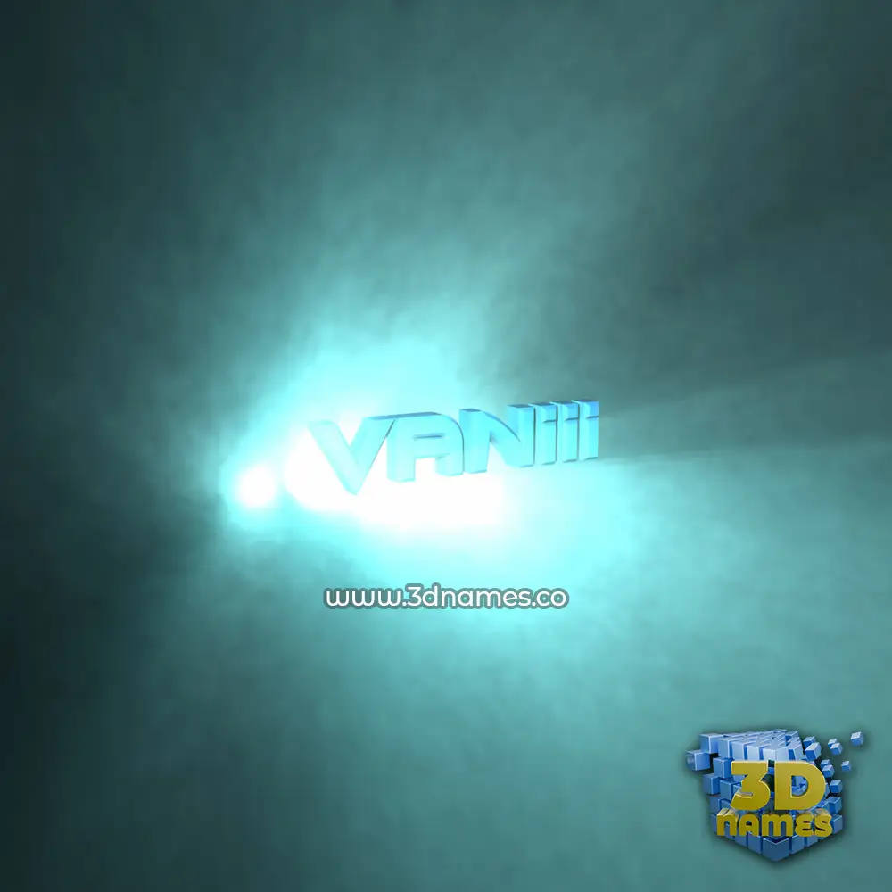 vaniii in Light Shine style - 3D name wallpaper