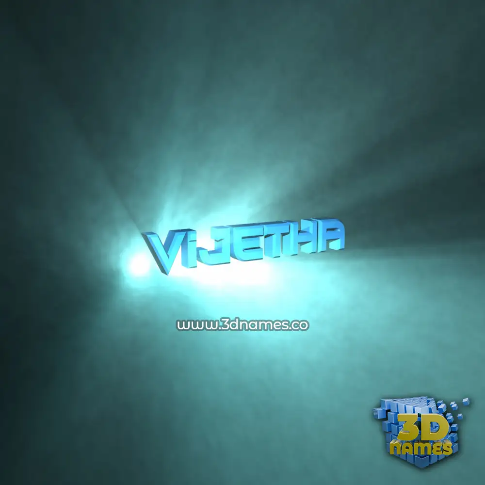 vijetha in Light Shine style - 3D name wallpaper