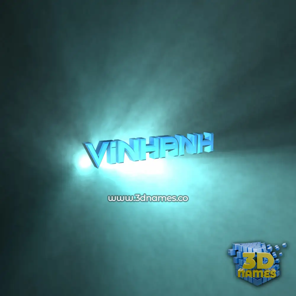 vinhanh in Light Shine style - 3D name wallpaper