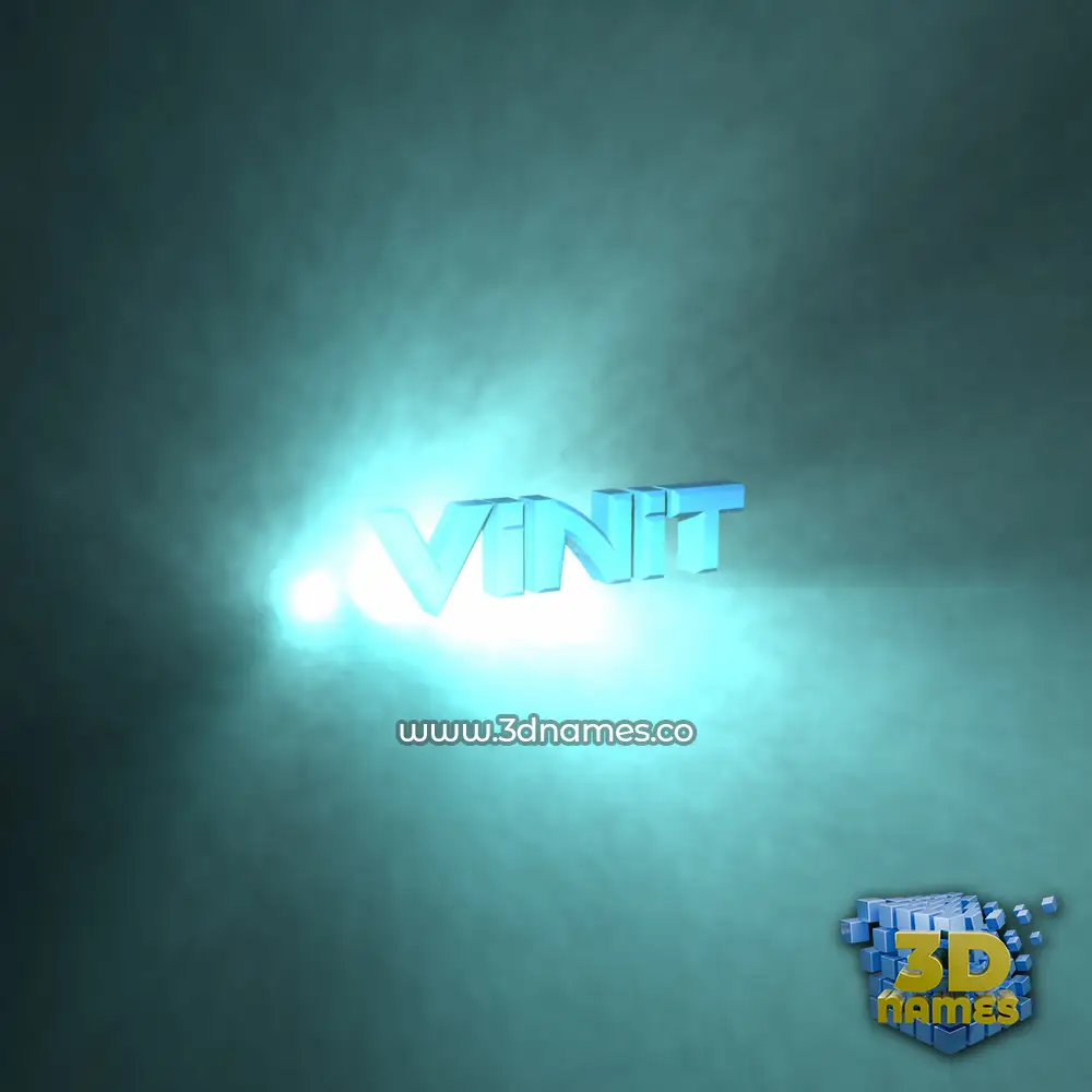 vinit in Light Shine style - 3D name wallpaper