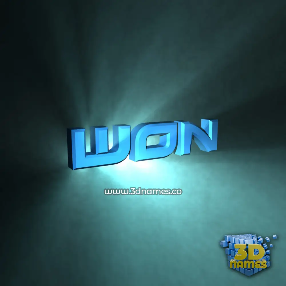 won in Light Shine style - 3D name wallpaper