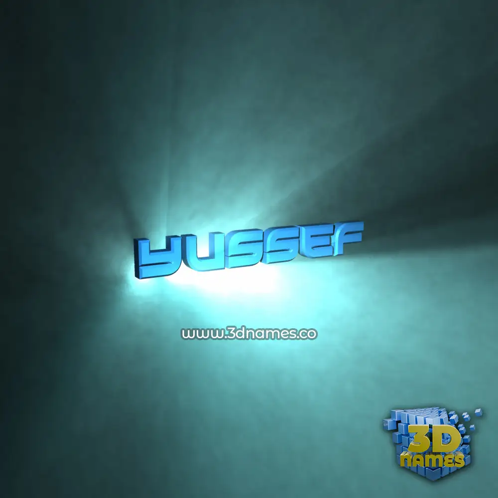 yussef in Light Shine style - 3D name wallpaper